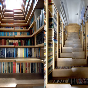 maximiser-lespace-installer-bibliotheque-escalier-Escalier de bibliothèque Levitate Architects Londres 2008-Staircase-Bookshelf